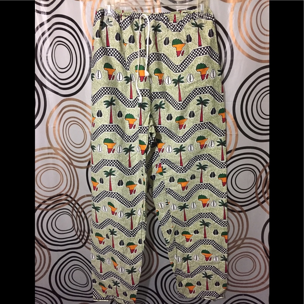 Custom Made African Print Pants Sz S/M